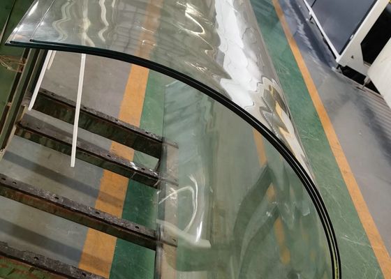 3mm Sıcak Bükülmüş Mukavemetli Tam Temperli Cam Paneller Güvenlik Kenarı