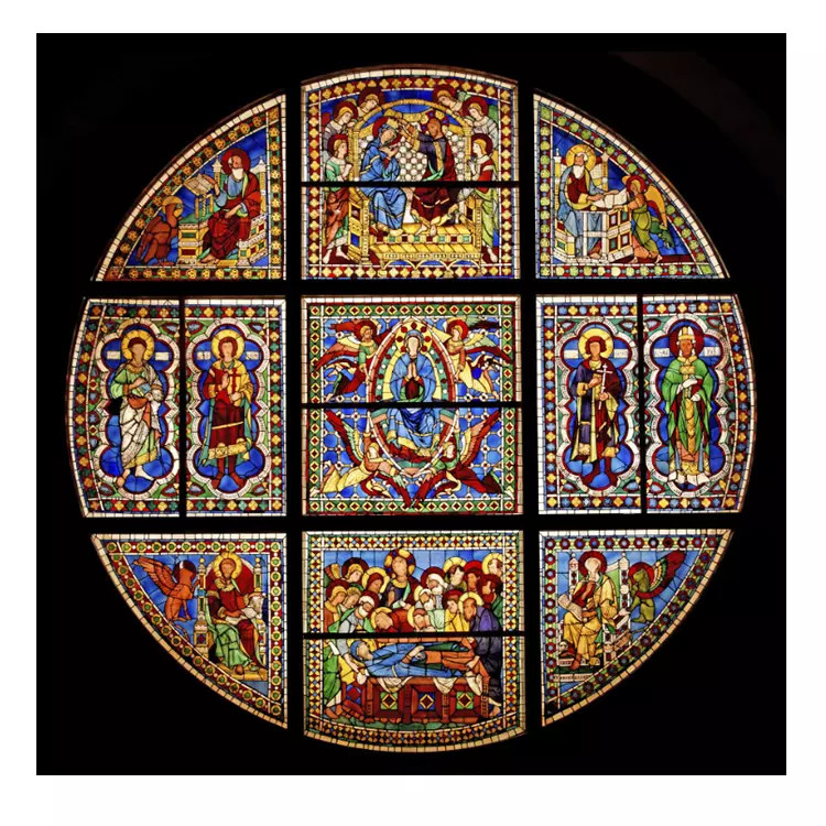 Mimari Vitray Sanatı Pencere Panelleri Kilise İçin Dekoratif Özel Desen